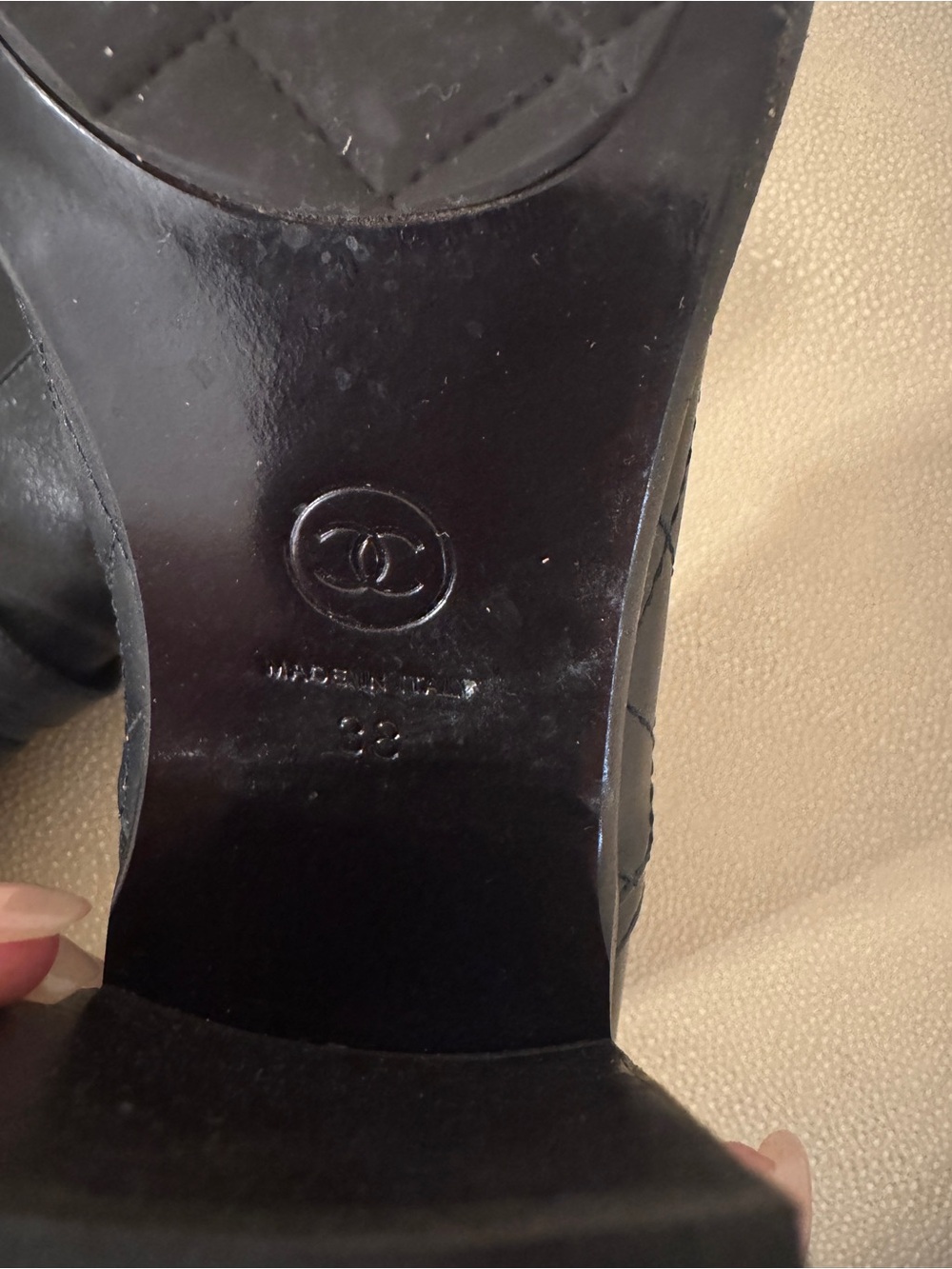 CHANEL Black Quilted Leather Pump Heels